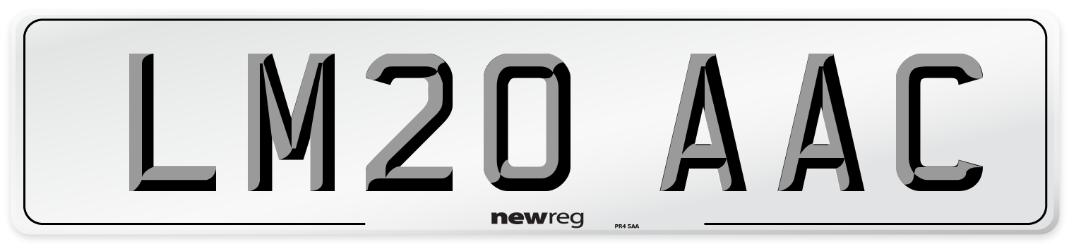 LM20 AAC Number Plate from New Reg
